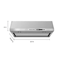 KitchenAid 30" Under Cabinet Range Hood - Stainless Steel