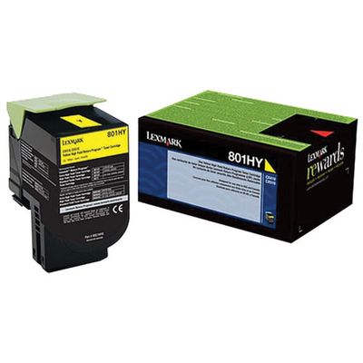 Lexmark 801HY Yellow High Yield Return Program Toner (80C1HY0)