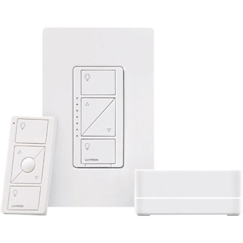 Lutron Caseta Wireless Kit with In-Wall Dimmer Kit & Smart Bridge (P-BDG-PKG1W-C)