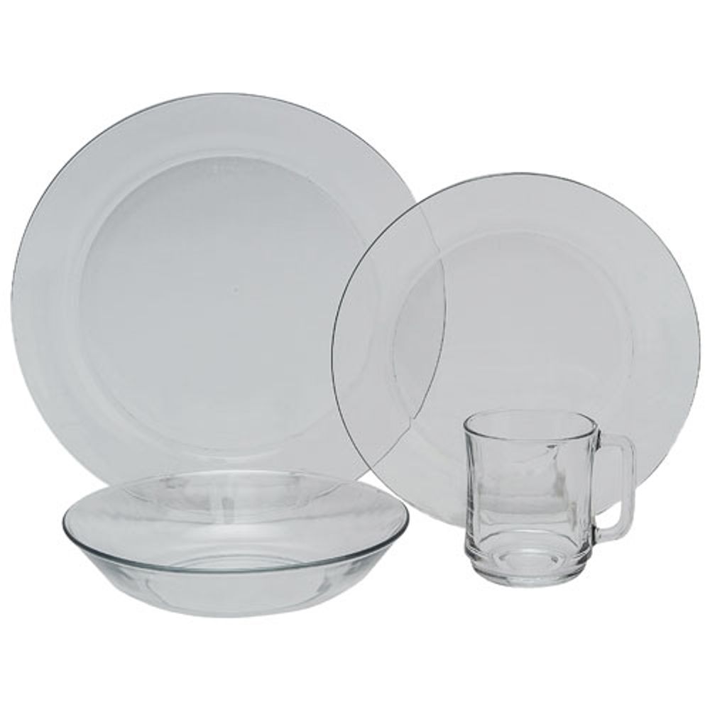 Duralex Lys Clear 24-Piece Dinnerware Set - Clear