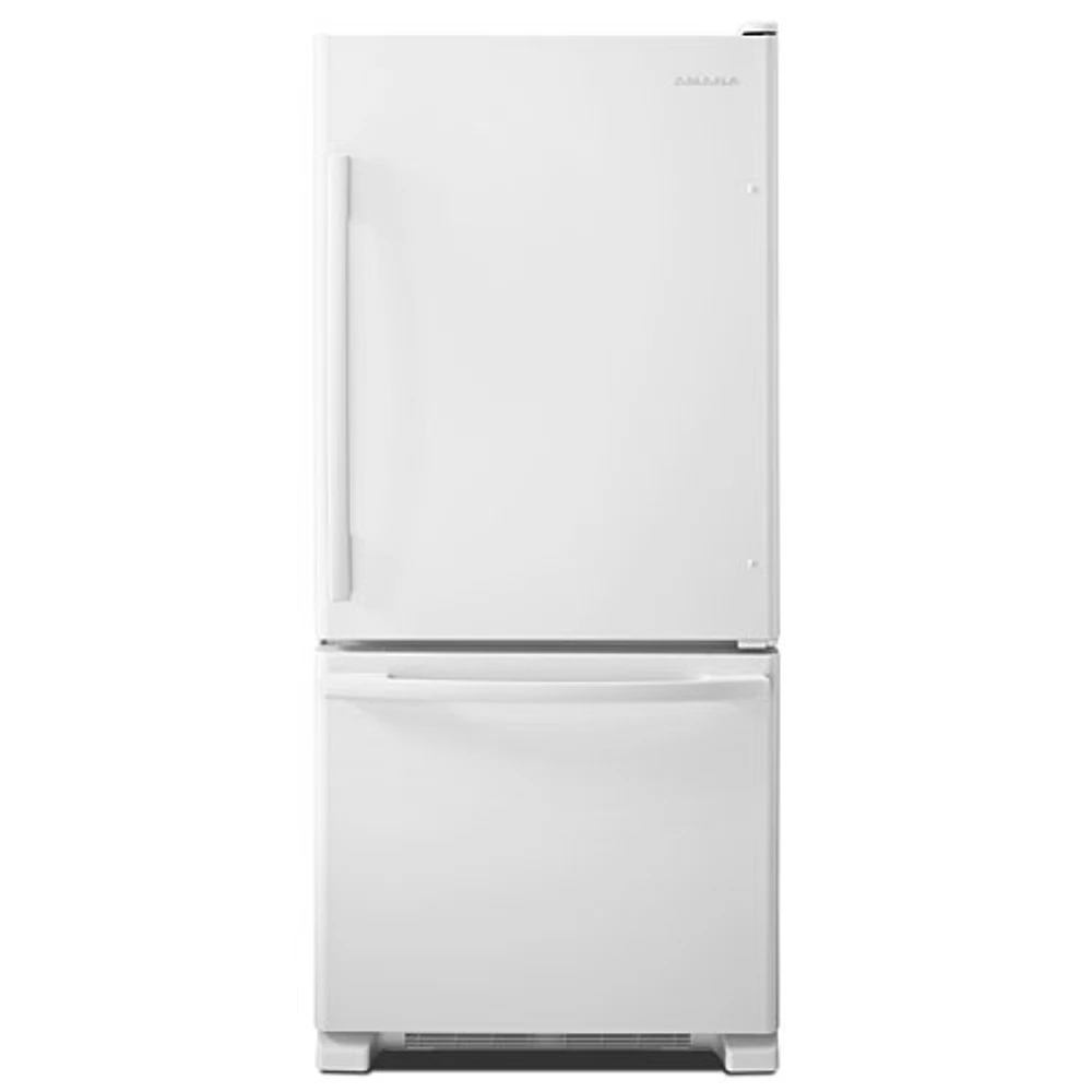 Amana 30" 18.7 Cu. Ft. Bottom Freezer Refrigerator - White