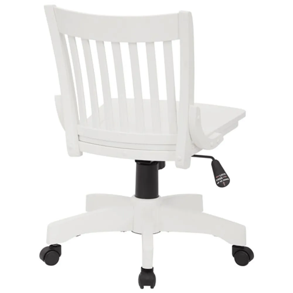 OSP Designs Wood Task Chair - White