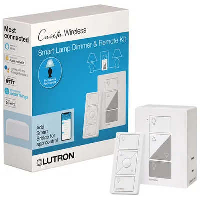 Lutron Caseta Wireless Dimmer Kit with Pico Remote Control & Plug-In Dimmer (P-PKG1P-WH-R-C)