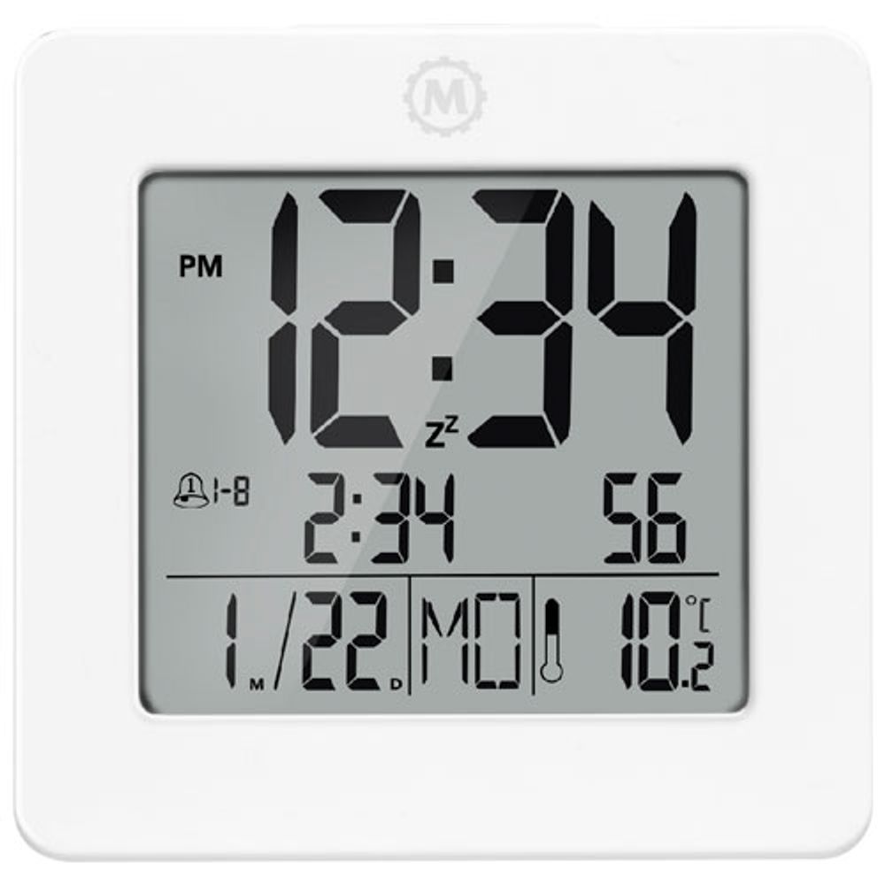 Marathon Digital Tabletop Clock - White