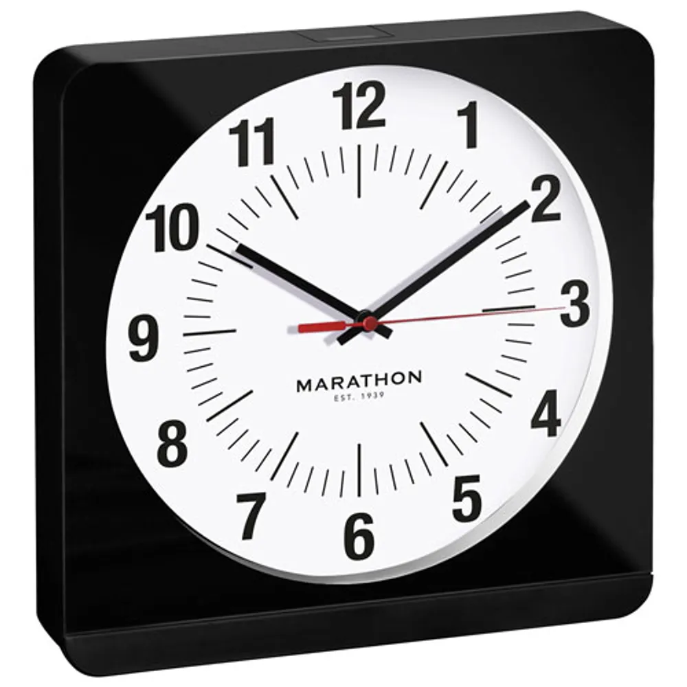 Marathon Auto Night Light Jumbo Analog Wall Clock (CL030057BK-WH1) - Black/White