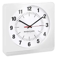 Marathon Auto Night Light Jumbo Analog Wall Clock (CL030057WH-WH1) - White