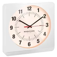 Marathon Auto Night Light Jumbo Analog Wall Clock (CL030057WH-WH1) - White