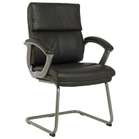 Chaise de bureau ergonomique en cuir à dossier élevé de TygerClaw - Noir (TYFC2210)