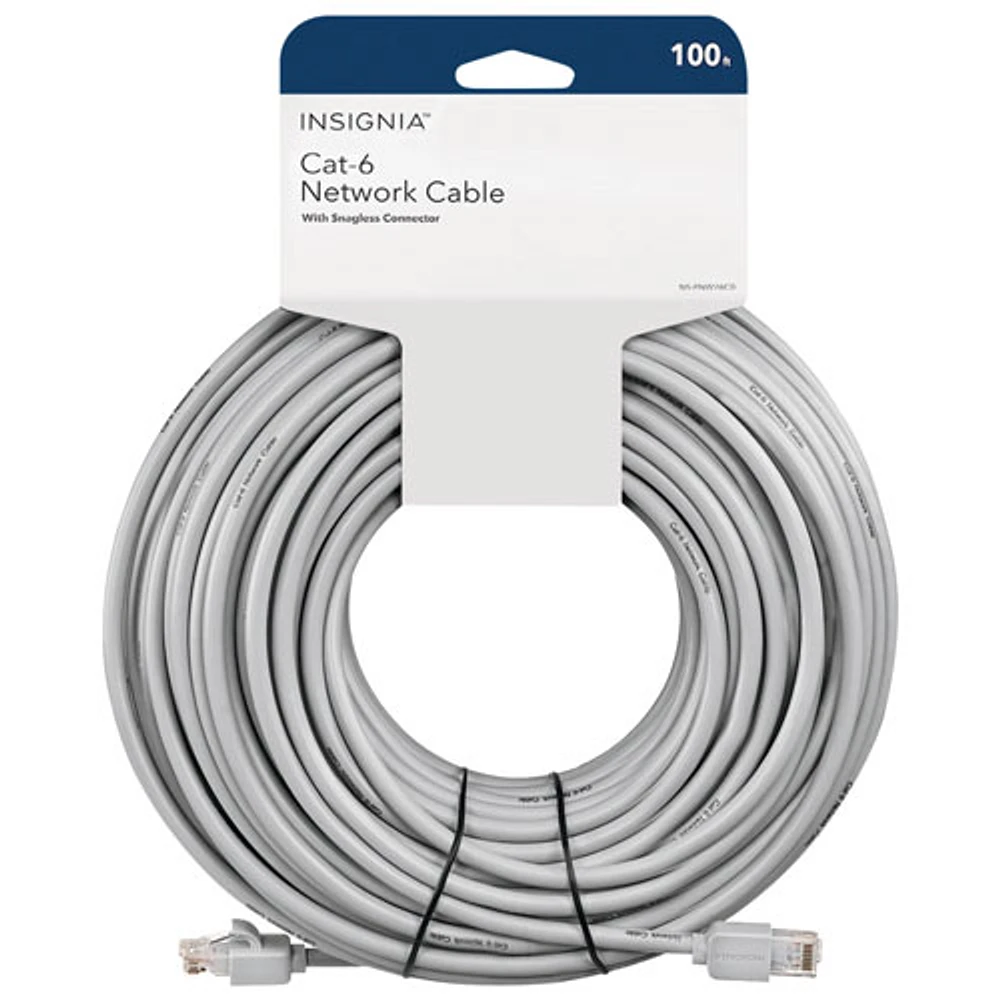 Câble Ethernet Cat6 de 30 m (100 pi) d'Insignia - Gris - Exclusivité de Best Buy