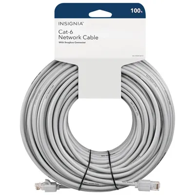 Insignia 30m (100 ft.) Cat6 Ethernet Cable - Grey - Only at Best Buy