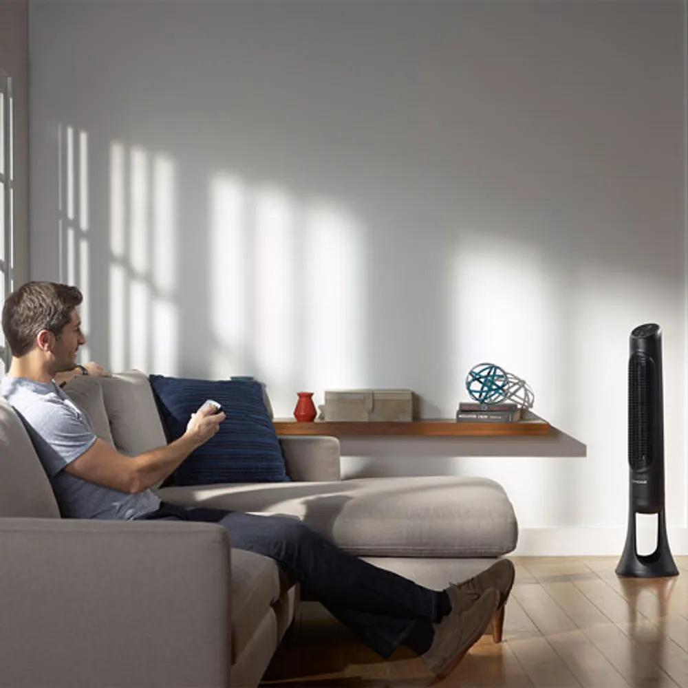 Honeywell Quiet Set 8-Speed Oscillating Tower Fan - 40" - Black