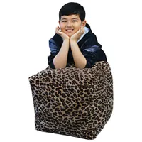 Comfy Kids - Polyester Cube Bean Bag Chair - Cheetah