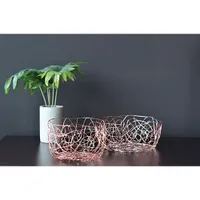 Fable Steel Wire Fruit Basket - Rose Gold