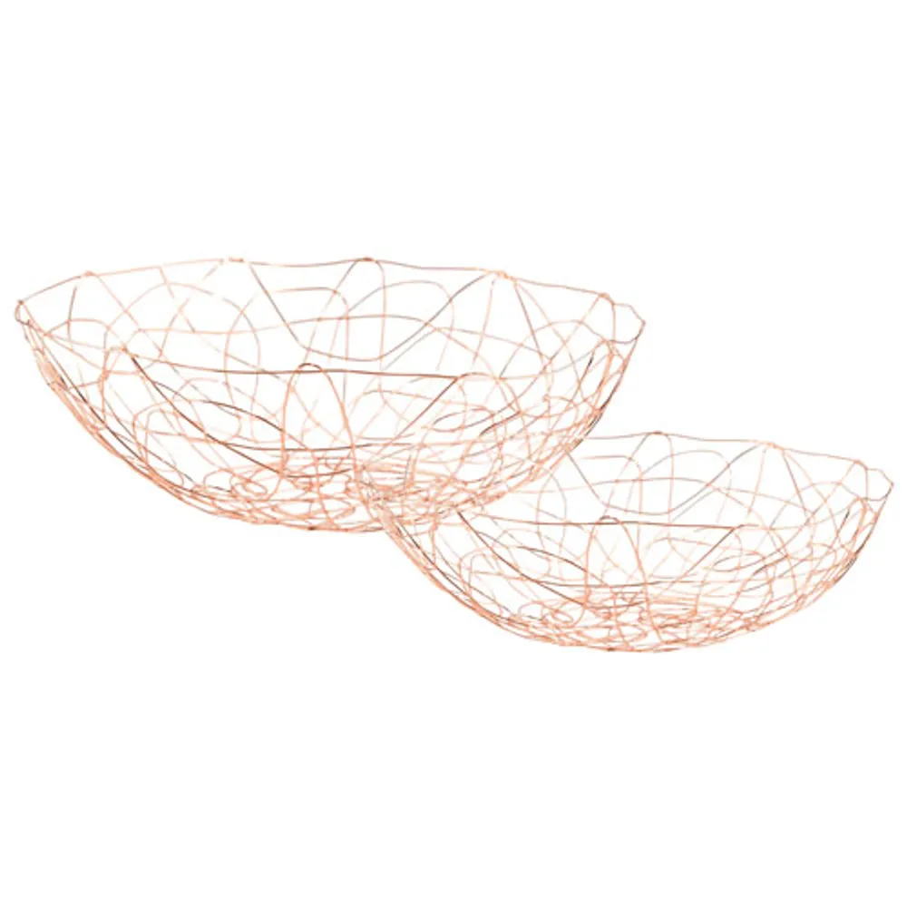 Fable Wire Fruit Bowl - Set of 2 - Rose Gold