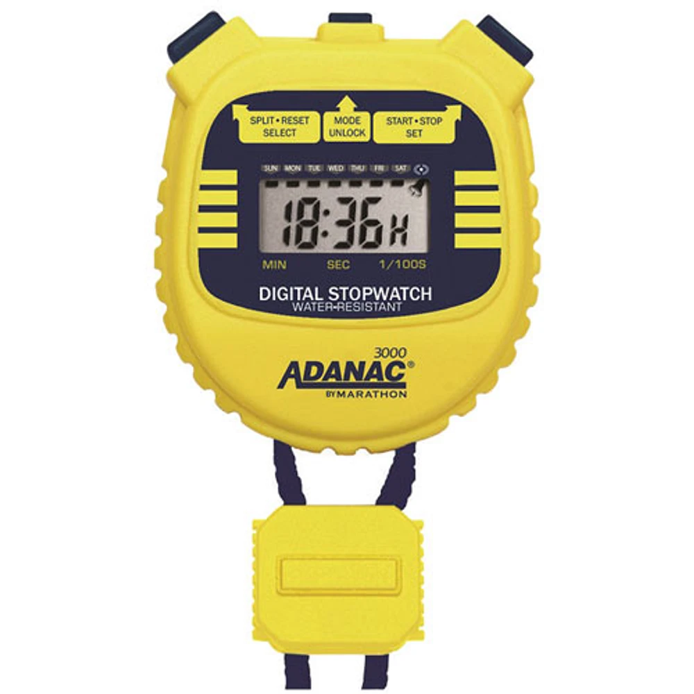 Marathon Adanac 3000 Digital Stopwatch (ST083000YE) - Yellow