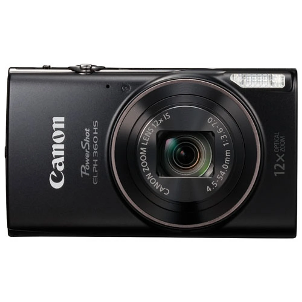 Appareil photo PowerShot ELPH 360 HS 20 Mpx avec Wi-Fi et zoom optique 12x de Canon - Noir