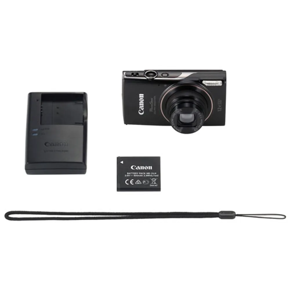 Canon PowerShot ELPH 360 HS WiFi 20.2MP 12x Optical Zoom Digital Camera - Black