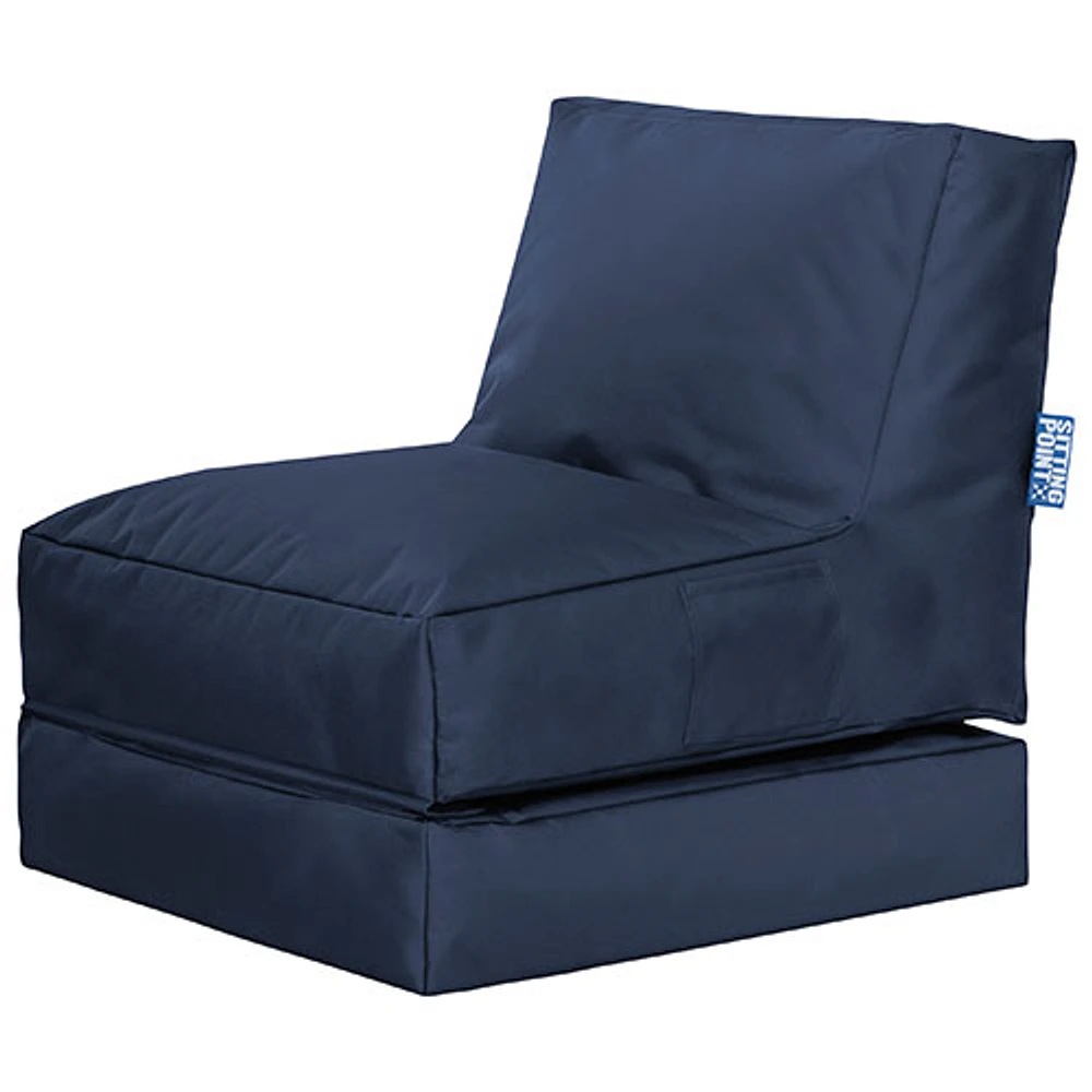 Twist Contemporary Convertible Bean Bag Chair - Navy