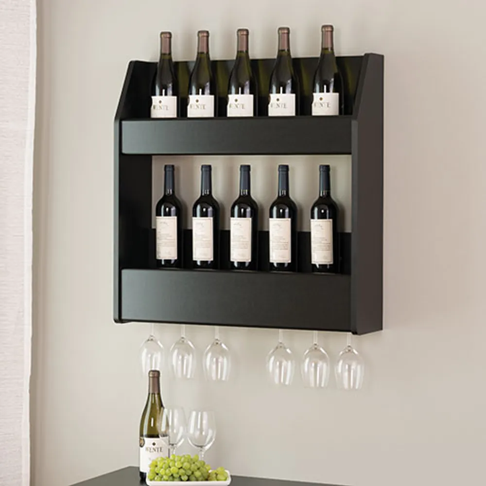 Prepac Modern 24-Bottle Wine Rack - Black