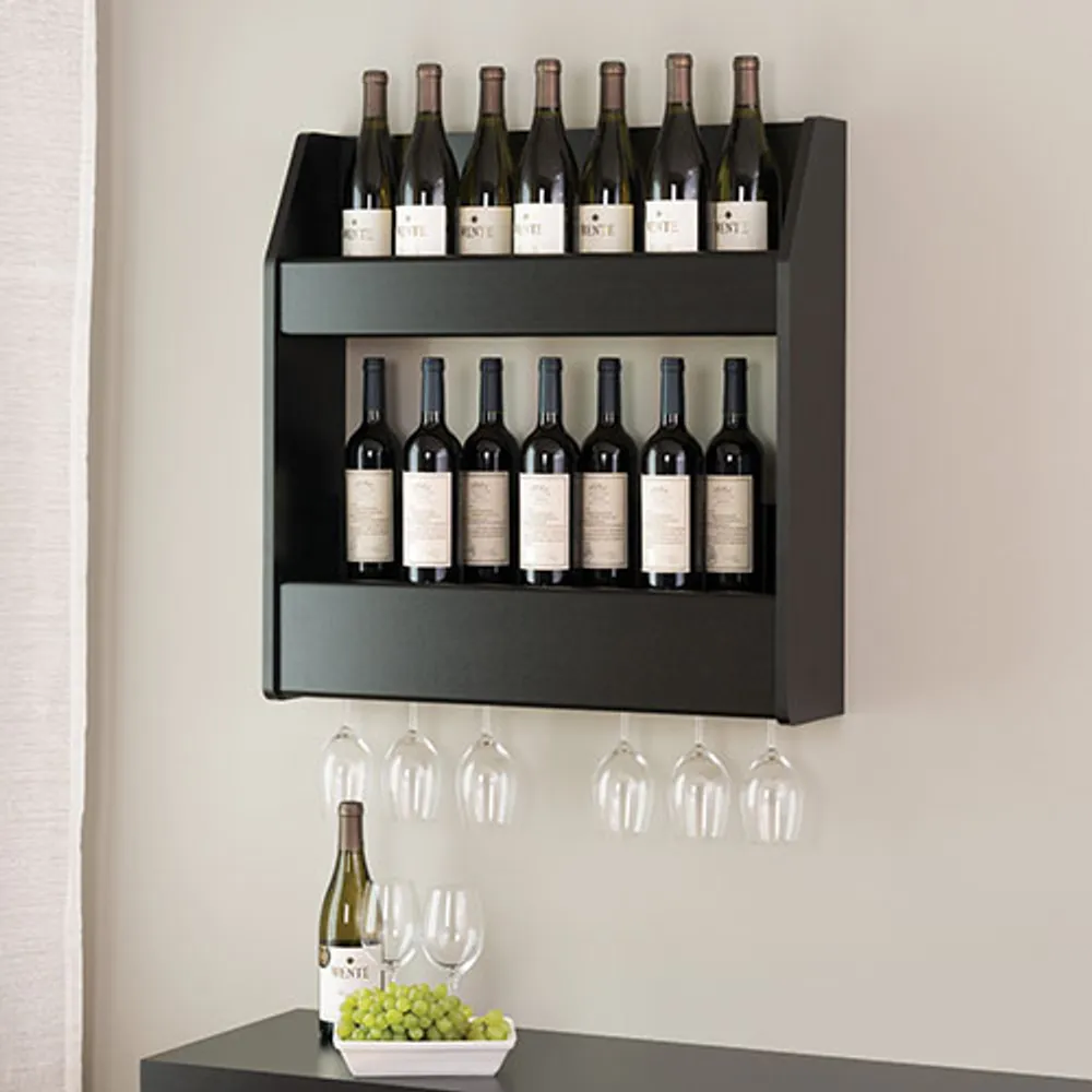 Prepac Modern 24-Bottle Wine Rack - Black