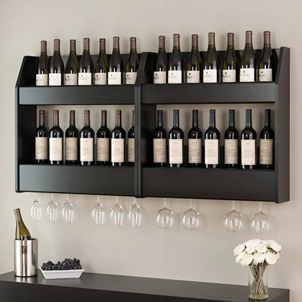 Prepac Modern 24-Bottle Wine Rack - Black