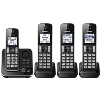 Téléphone sans fil DECT à 4 combinés de Panasonic avec répondeur (KXTGD394B)