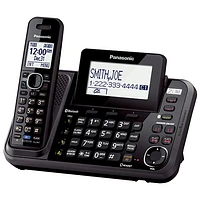 Panasonic 1-Handset DECT Cordless Phone with 2-Line Answering System (KXTG9541B) - Black