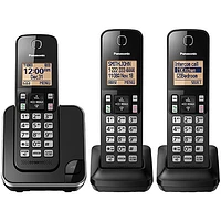 Téléphone sans fil DECT à 3 combinés de Panasonic (KXTGC383B) - Noir