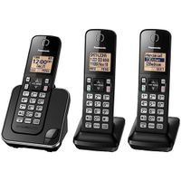 Panasonic 3-Handset DECT Cordless Phone (KXTGC383B) - Black