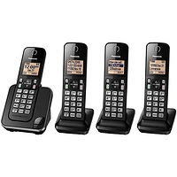 Téléphone sans fil DECT à 4 combinés de Panasonic (KXTGC384B) - Noir