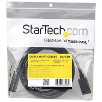 Câble DisplayPort à HDMI de 2 m (6,5 pi) de StarTech (DP2HDMM2MB)