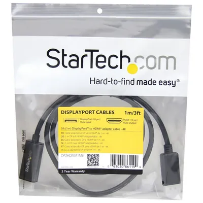 StarTech 1m (3 ft.) DisplayPort to HDMI Cable (DP2HDMM1MB) - Black