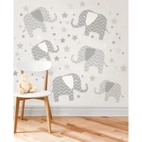 WallPops Elephants: A Ton Of Love Wall Art - Grey