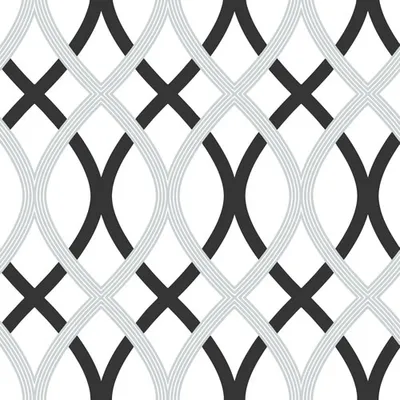 NuWallpaper Lattice Peel and Stick Wallpapear - Black/Silver