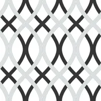 NuWallpaper Lattice Peel and Stick Wallpapear - Black/Silver