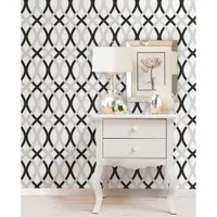 NuWallpaper Lattice Peel and Stick Wallpapear - Black/Silver