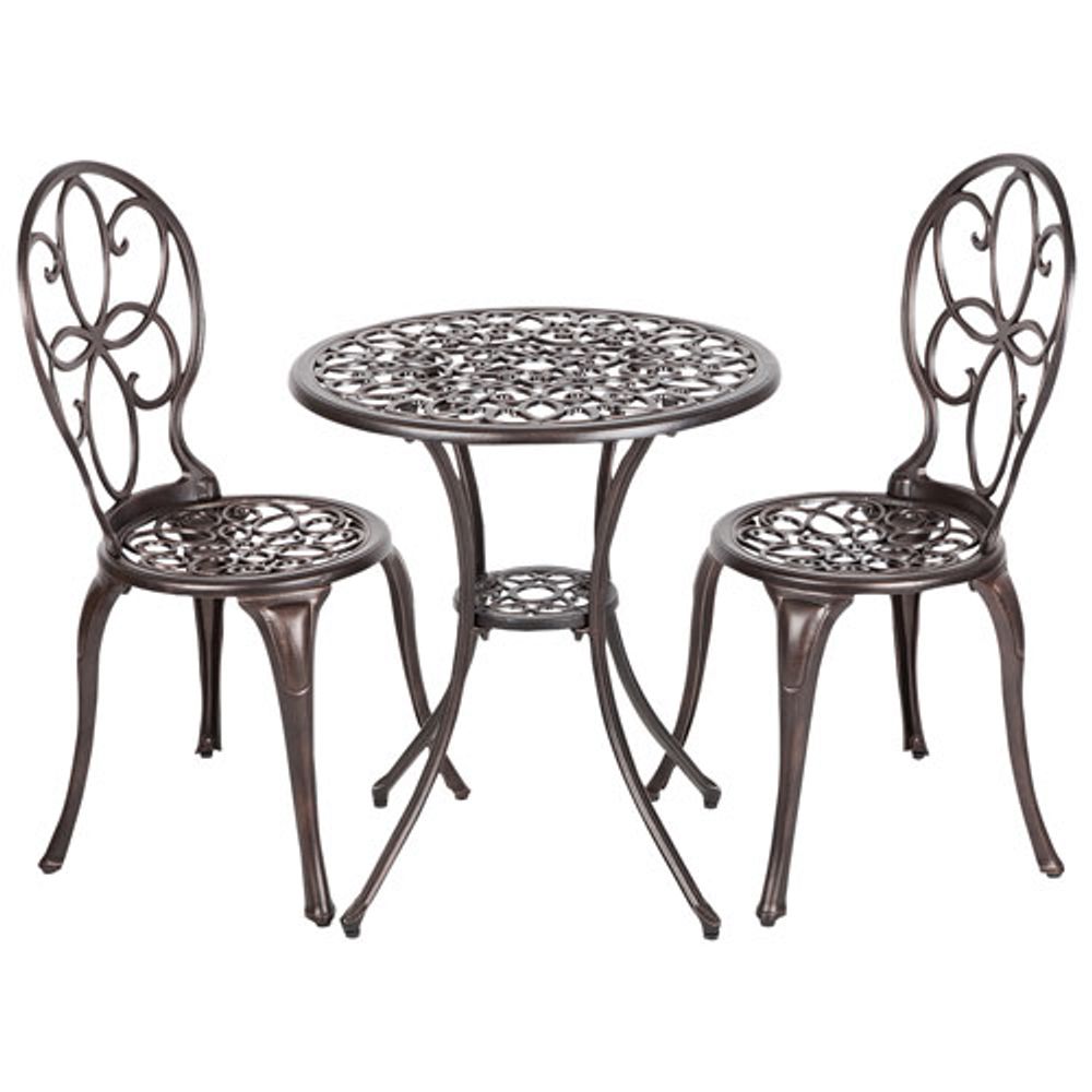 Rosalie Traditional 3-Piece Bistro Set - Bronze