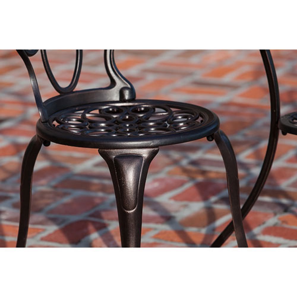 Rosalie Traditional 3-Piece Bistro Set - Bronze