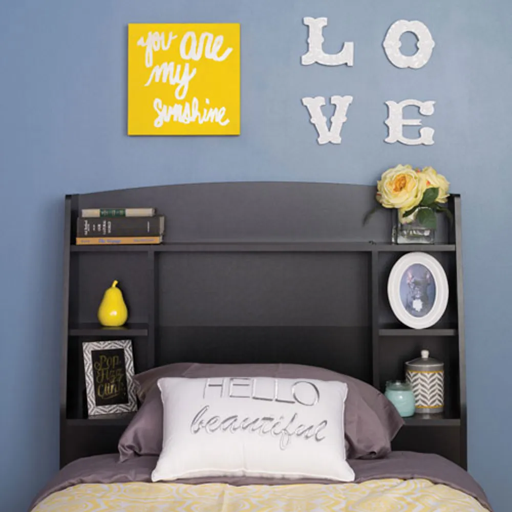 Astrid Modern Bookcase Headboard - Single