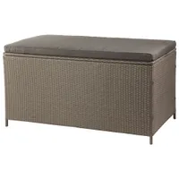 Patio Flare Modern Tuck Wicker Deck Box Water Resistant Seat - Ash Brown