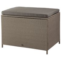 Patioflare Modern Ferrara Wicker Deck Box Water Resistant Seat - Ash Brown