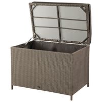 Patioflare Modern Ferrara Wicker Deck Box Water Resistant Seat - Ash Brown