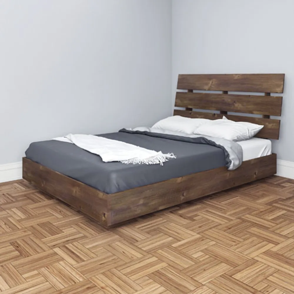 Nocce Contemporary Platform Bed - Double - Truffle