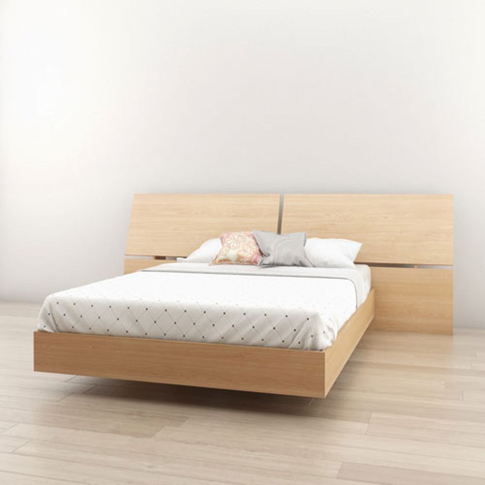 Contemporary Platform Bed - Double - Maple