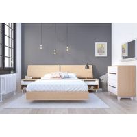 Contemporary Platform Bed - Double - Maple