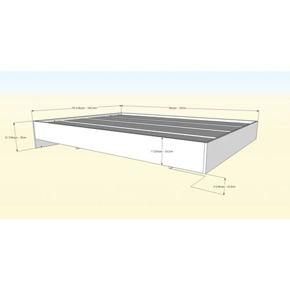 Contemporary Platform Bed - Double - Maple