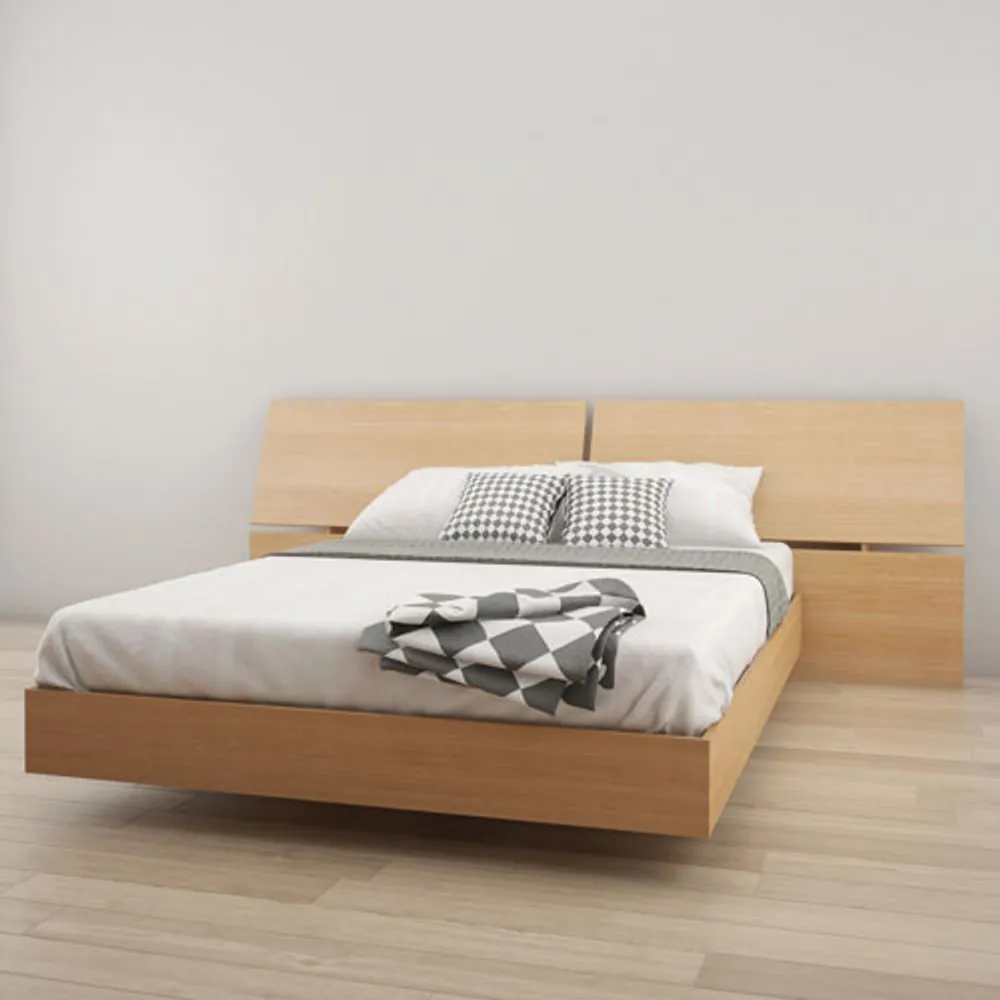 Contemporary Platform Bed - Queen - Maple