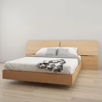 Contemporary Platform Bed - Queen - Maple