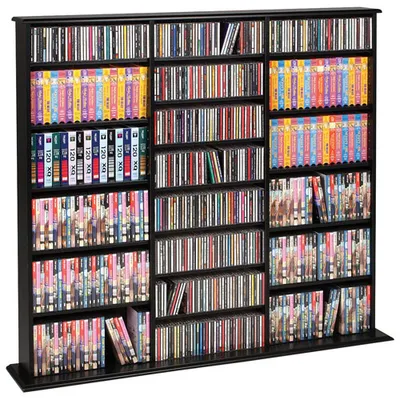 Prepac 21-Shelf Adjustable Multimedia Storage Shelf - Black