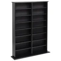 Prepac 14-Shelf Adjustable Multimedia Storage Shelf - Black